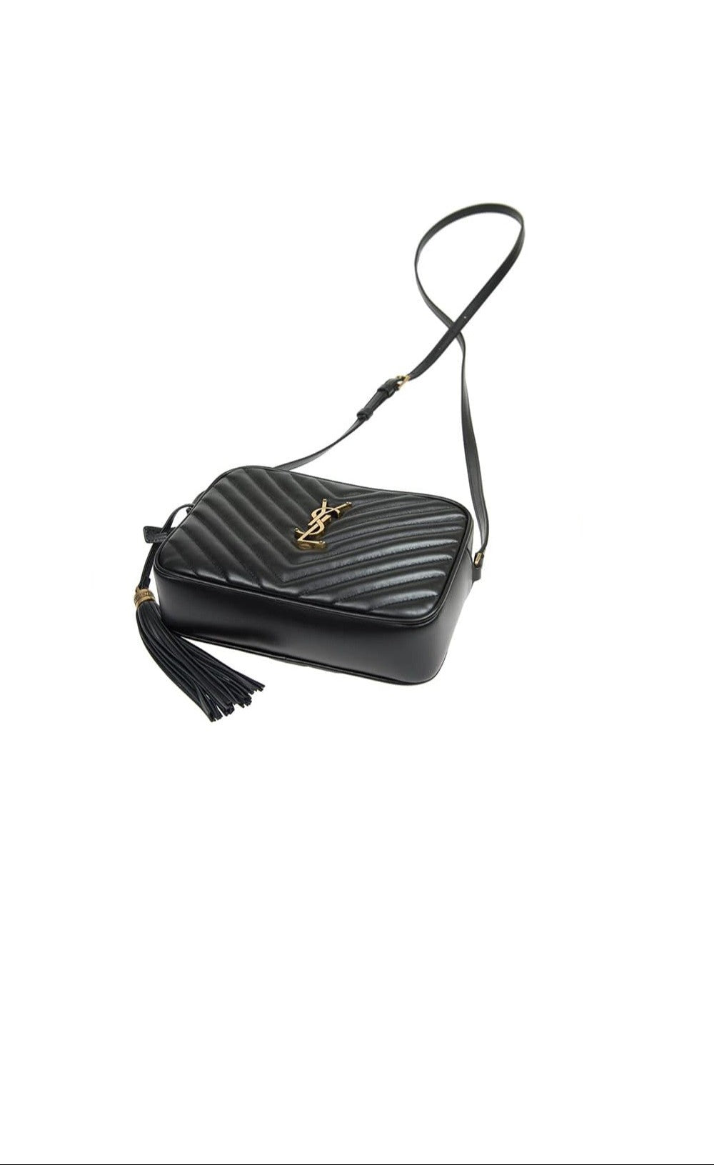 Saint Laurent Lou Camera Bag in Calfskin Leather - Black/Gold