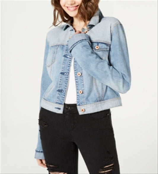 American Rag Junior's Cotton Two Tone Denim Jacket Blue