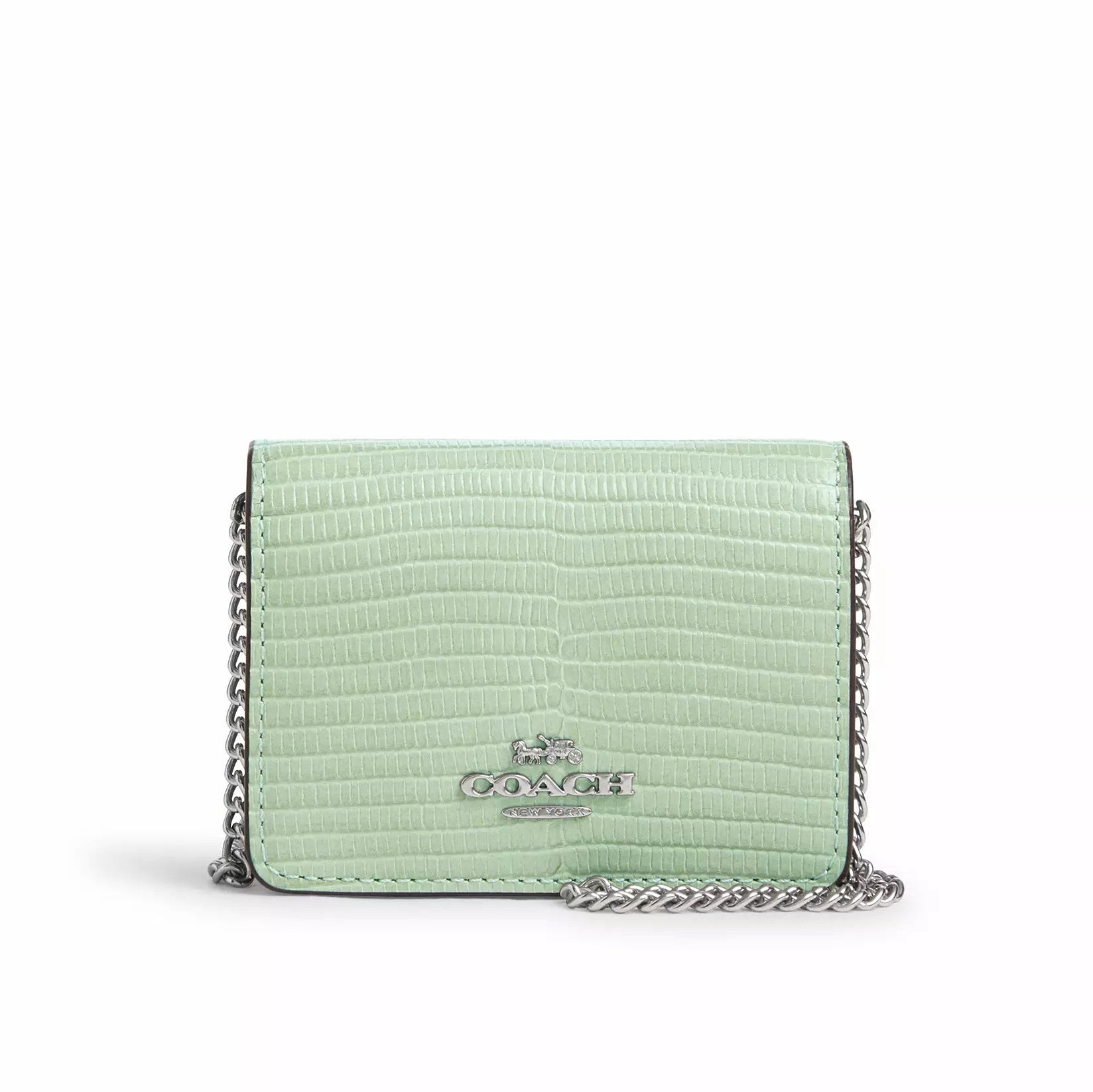 title:Coach Women's Mini Wallet On A Chain;color:Pale Green