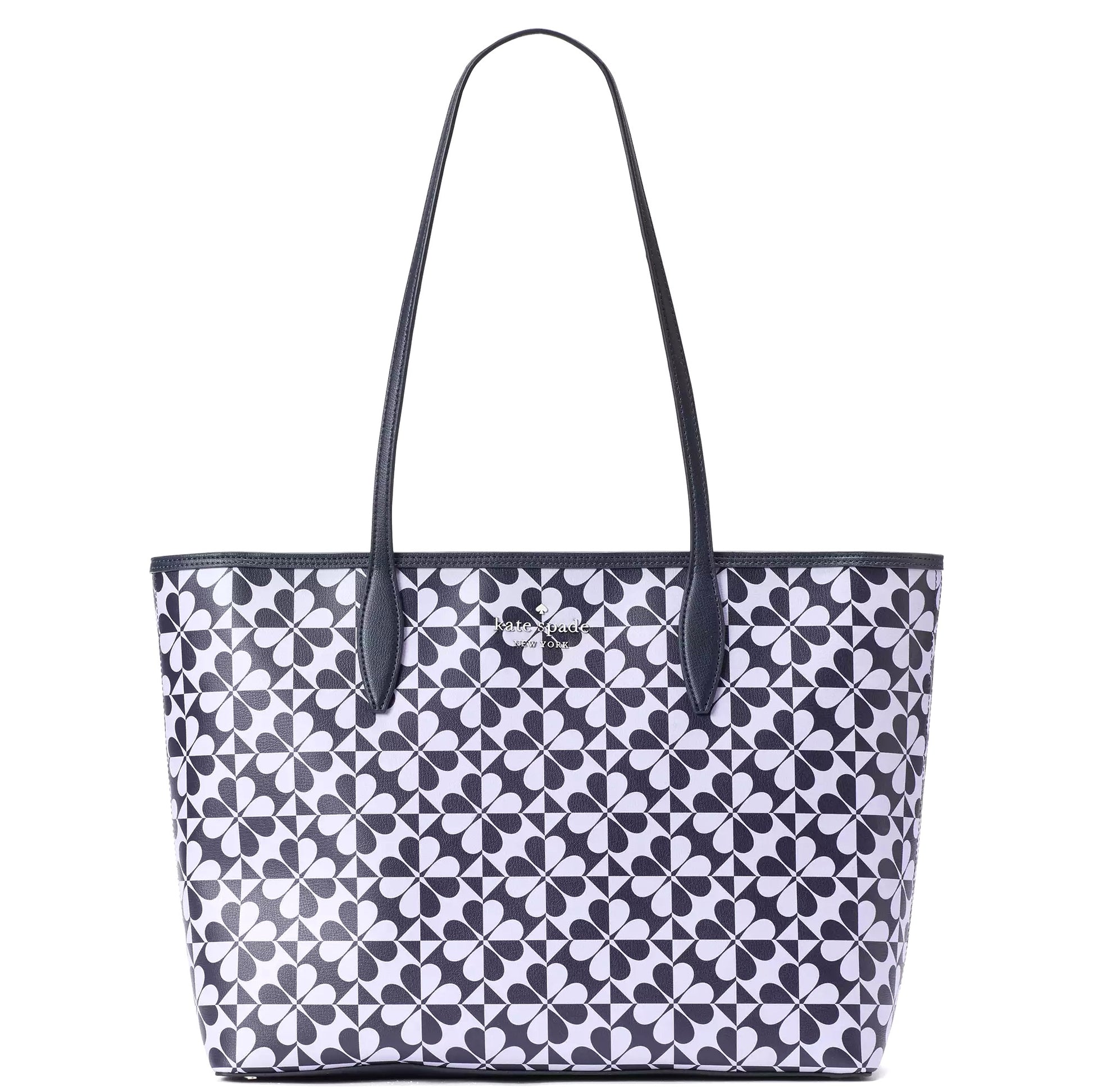 title:Kate Spade Women's Hollie Spade Clover Geo Large Tote;color:Parisian Navy Multi