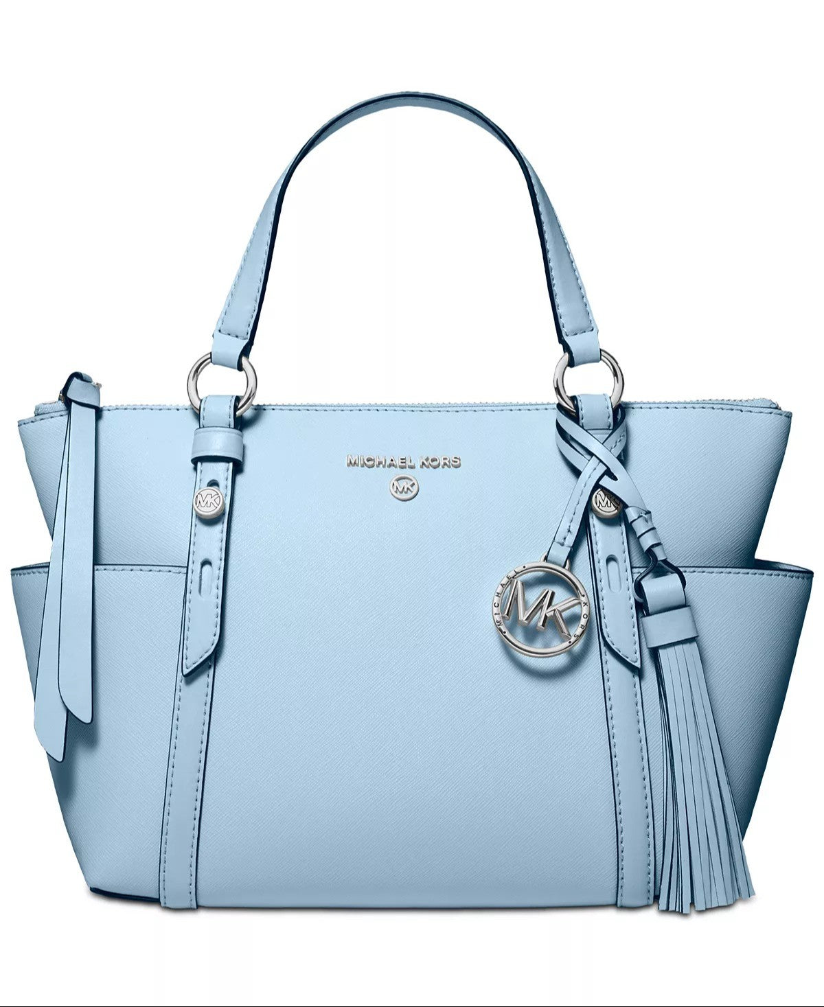 title:Michael Kors Women's Chambray Sullivan Small Convertible Top Zip Leather Tote;color:Chambray