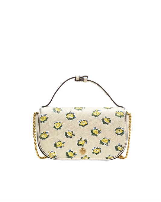 title:Tory Burch New Ivory Garden Rose Emerson Printed Top Handle Crossbody;color:New Ivory Garden Rose