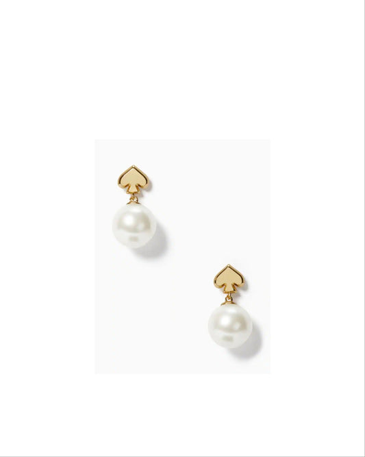 title:Kate Spade Everyday Spade Studs Earrings;color:Cream / Gold