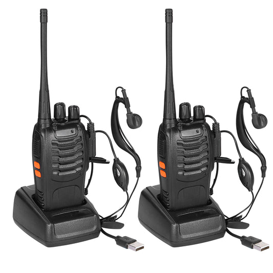 title:2 x Baofeng BF-888S Walkie Talkies Two Way Radio UHF 16CH 400-470MHZ Long Range- Electronics;color:Black