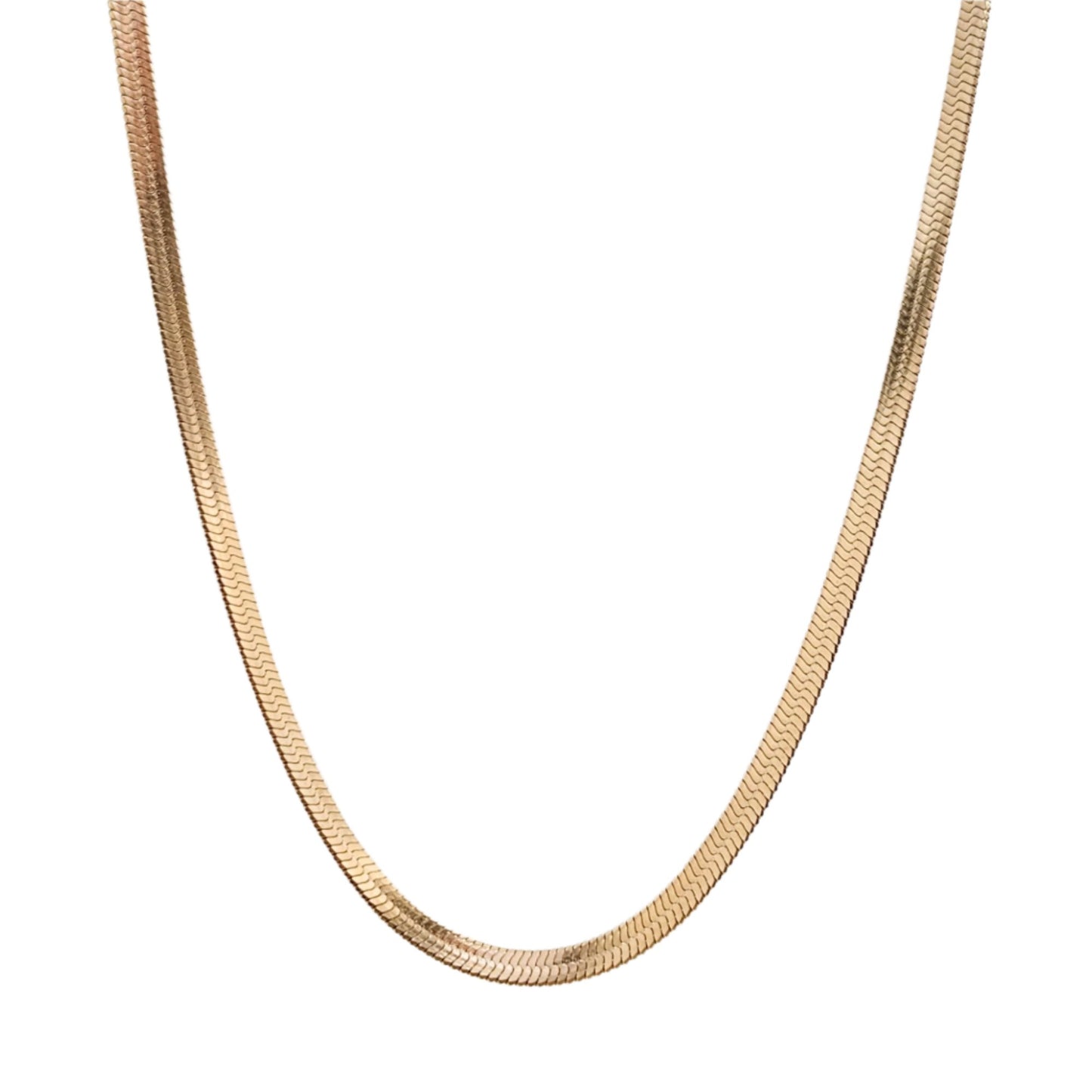 title:Bold Herringbone 5mm Chain Necklace;color:Rose Gold