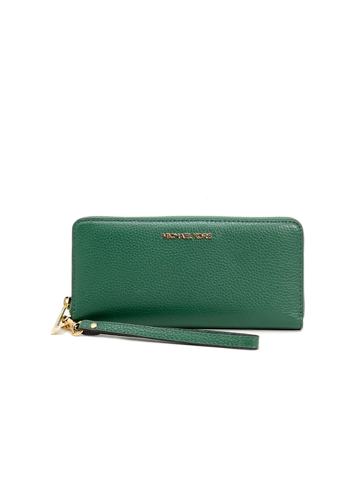 title:Michael Kors Jet Set Large Travel Continental Wallet;color:Jewel Green