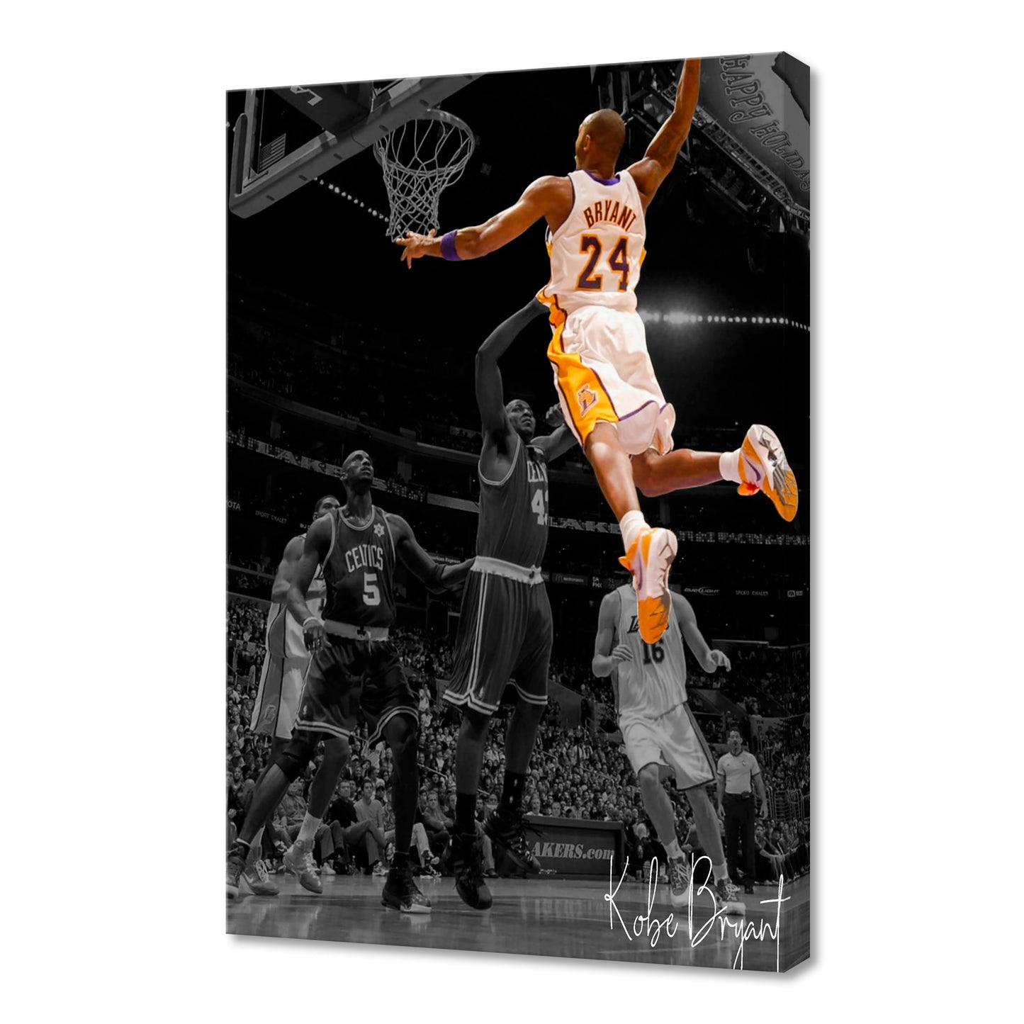 Kobe Bryant Basketball Fine Art Stretched Canvas