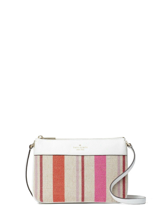 Kate Spade Leila Striped Canvas Triple Gusset Crossbody