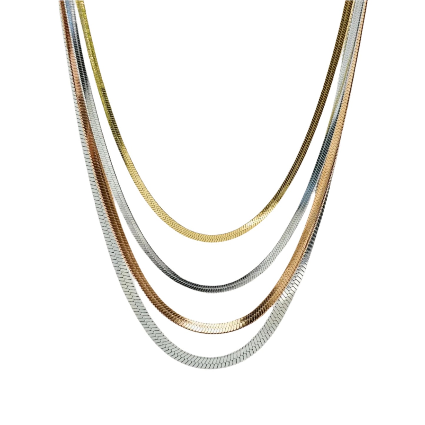 title:Bold Herringbone 5mm Chain Necklace;color:Silver