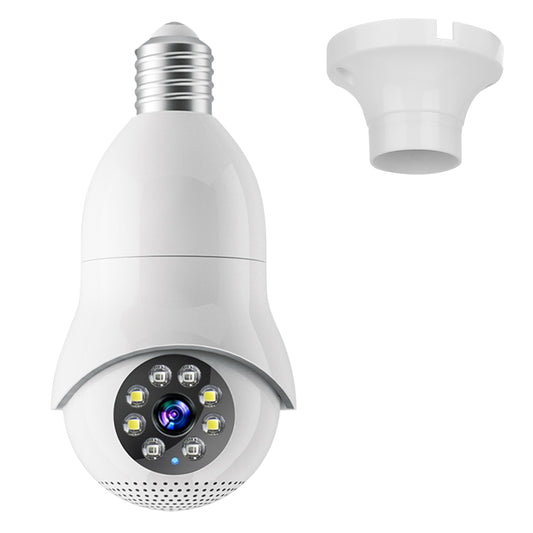 title:E27 WiFi Bulb Camera 1080P FHD WiFi IP Pan Tilt Security Surveillance Camera with Two-Way Audio Night Vision Flood Light Motion Tracking Siren Functio- Electronics;color:White