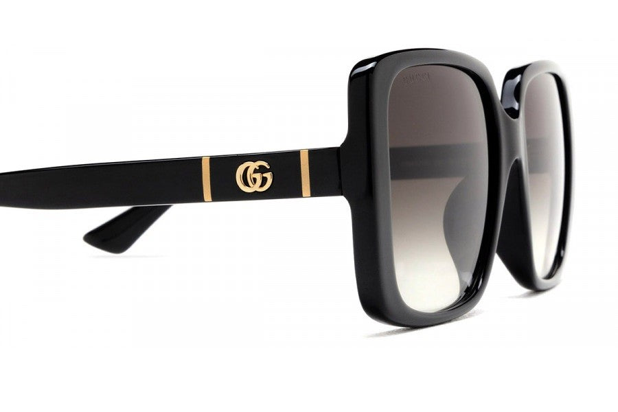 Gucci  Square Frame Sunglasses 56MM - Black/Grey