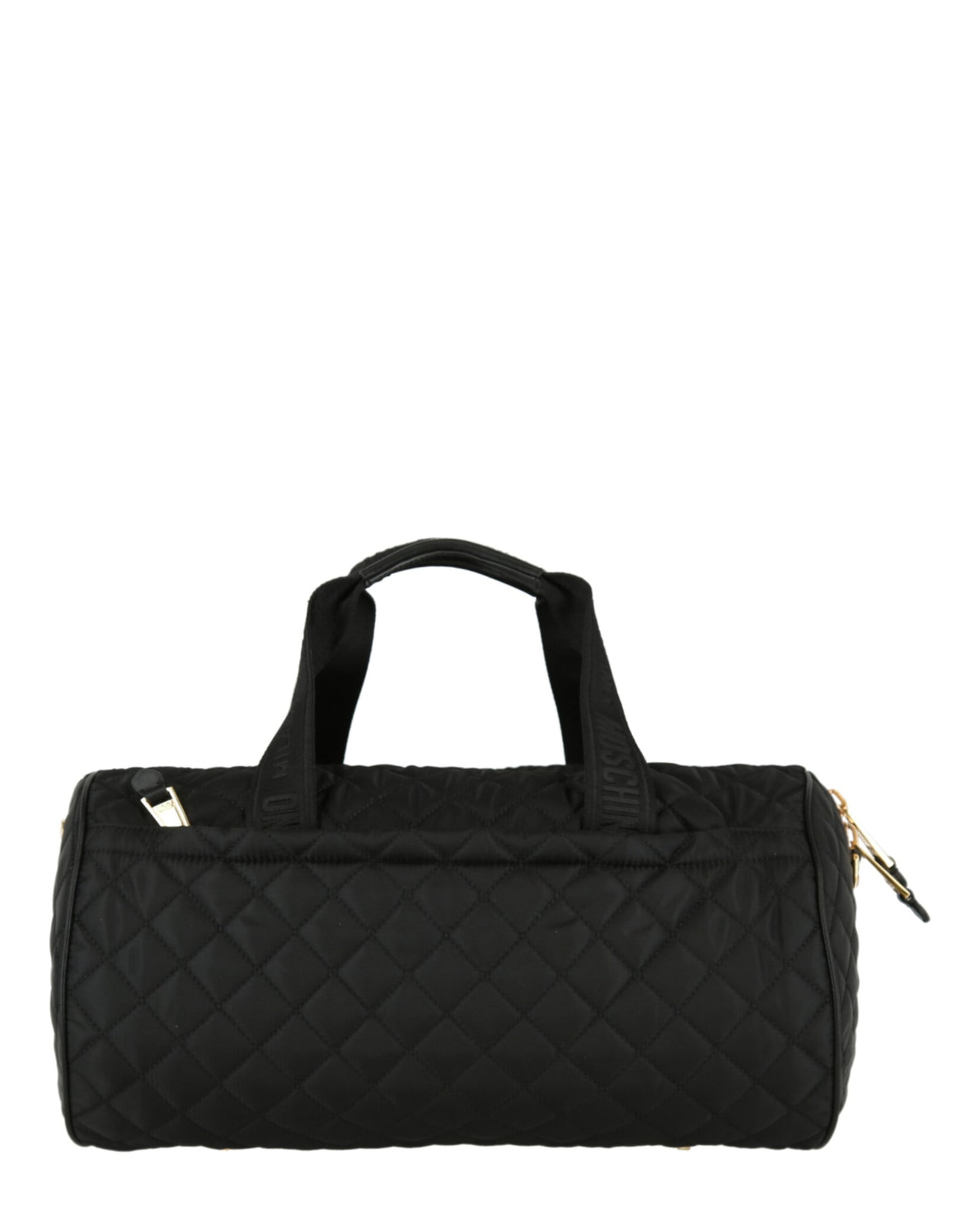 title:Nylon Quilted Logo Duffel Bag;color:Black