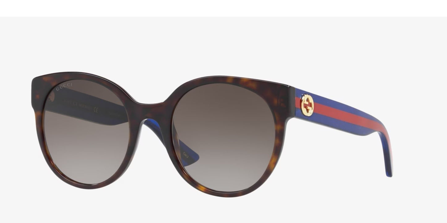 Gucci Round Frame Sunglasses 54MM - Havana/Blue/Brown