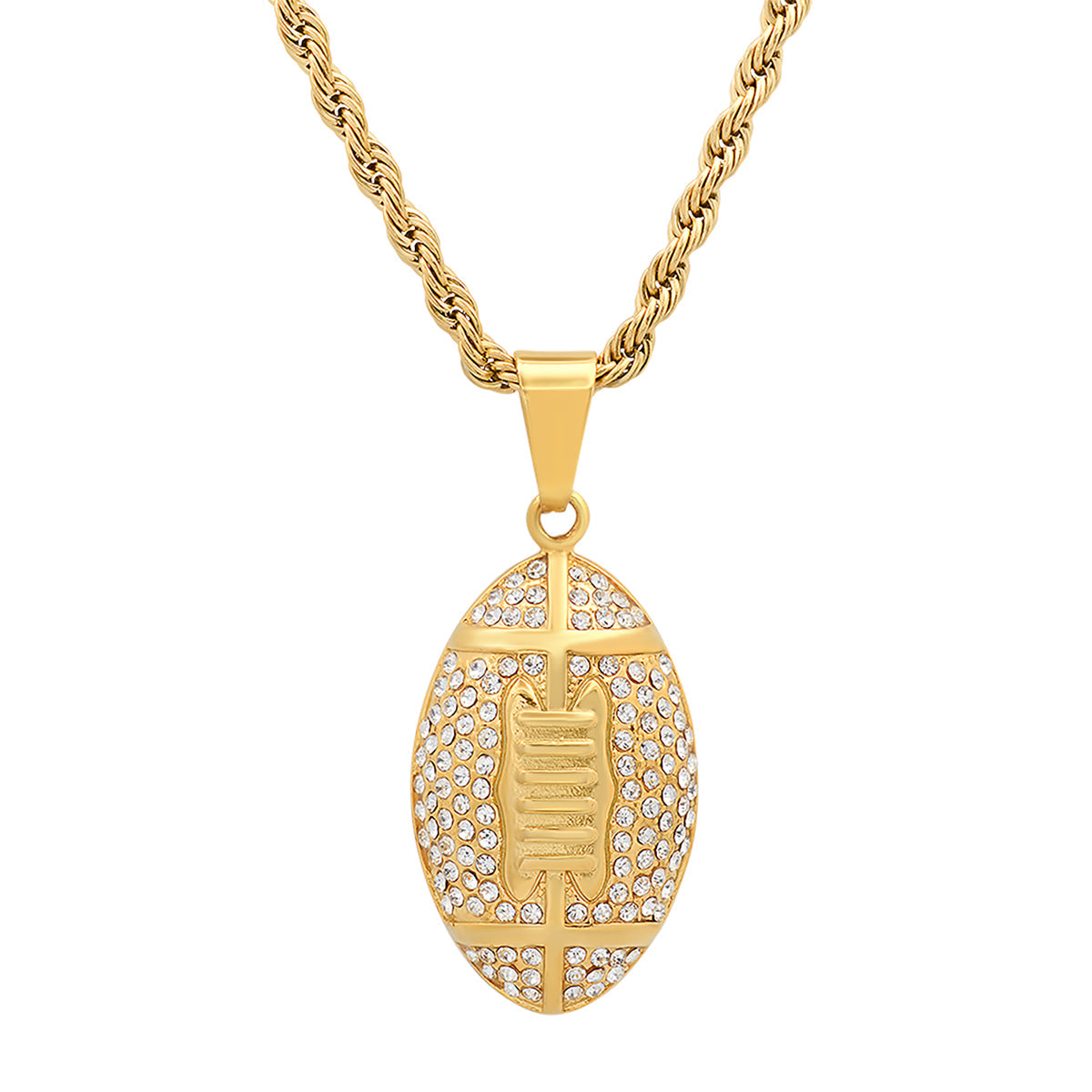 SteelTime Steeltime 18k Gold Plated Football Necklace