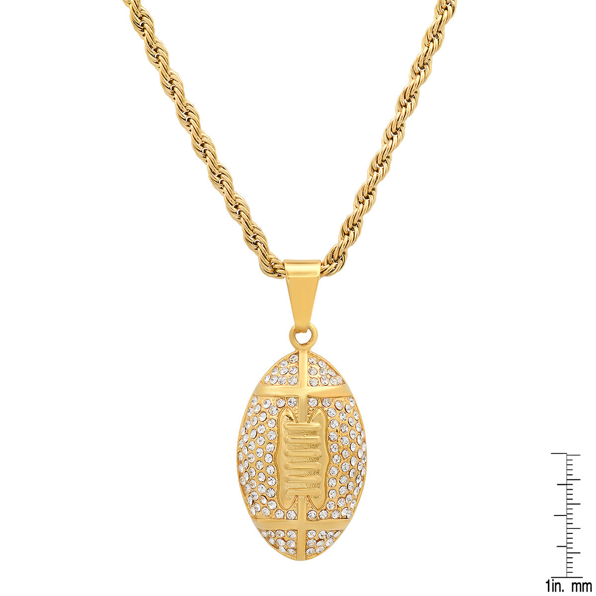 SteelTime Steeltime 18k Gold Plated Football Necklace