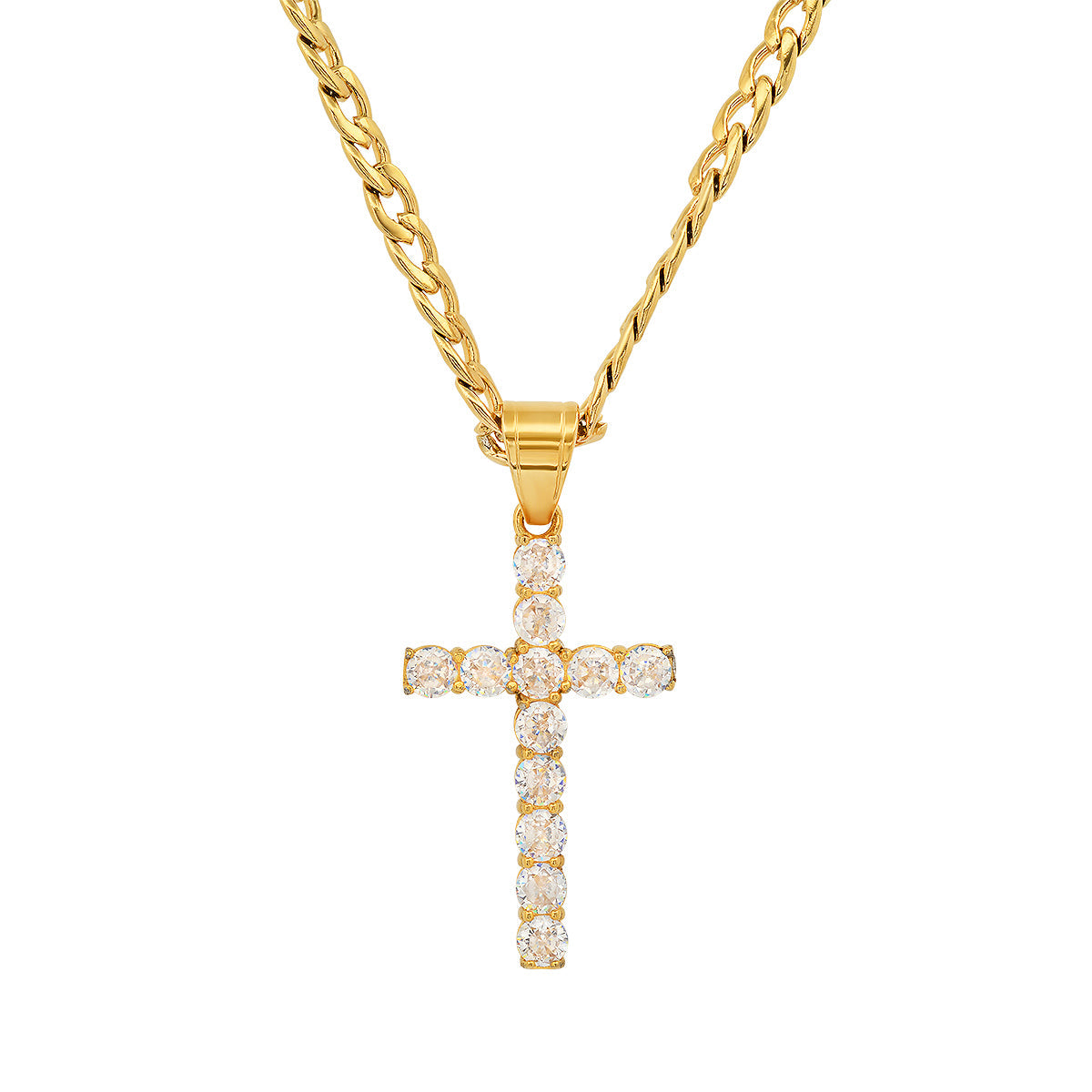 He Shines Stone Cross Pendant