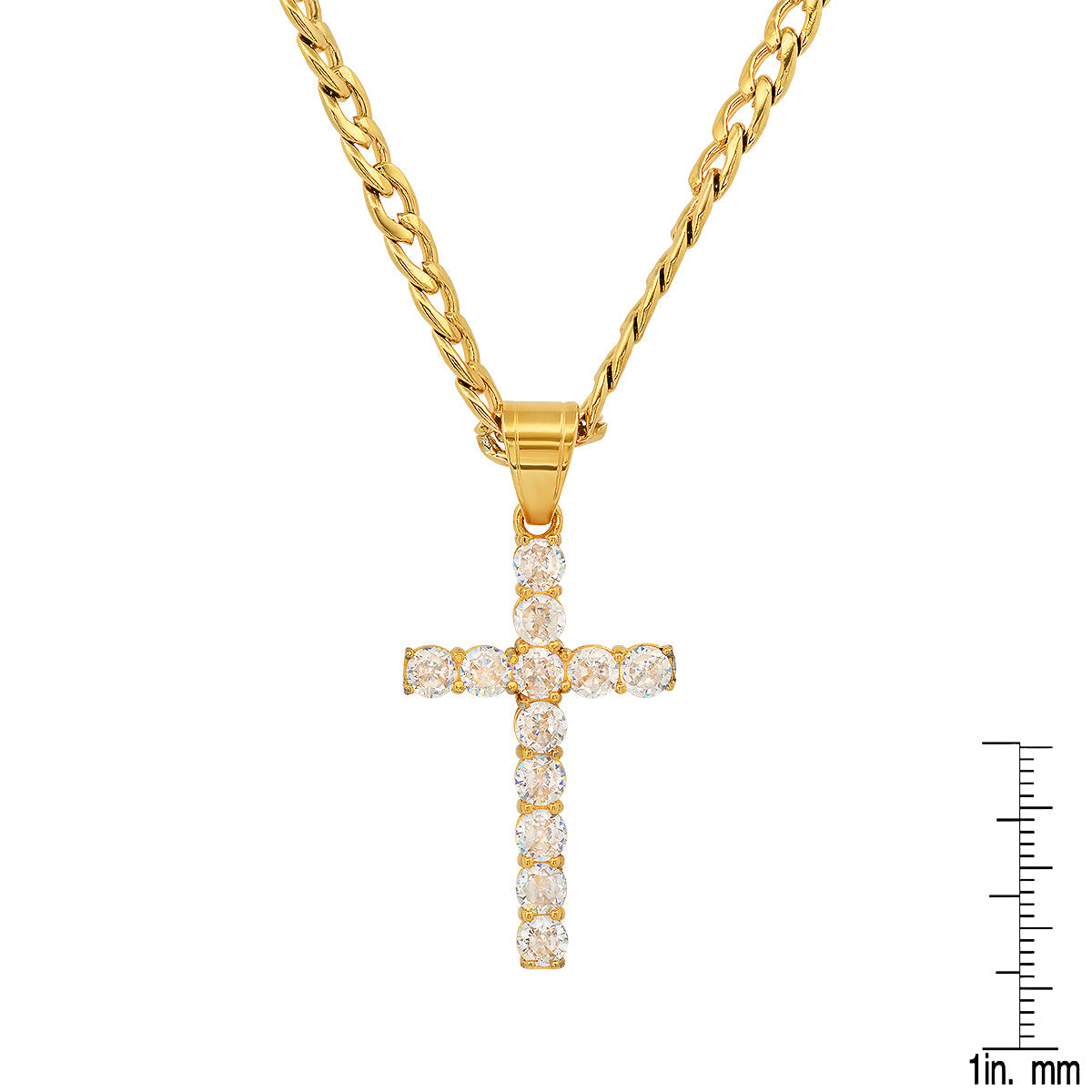 He Shines Stone Cross Pendant