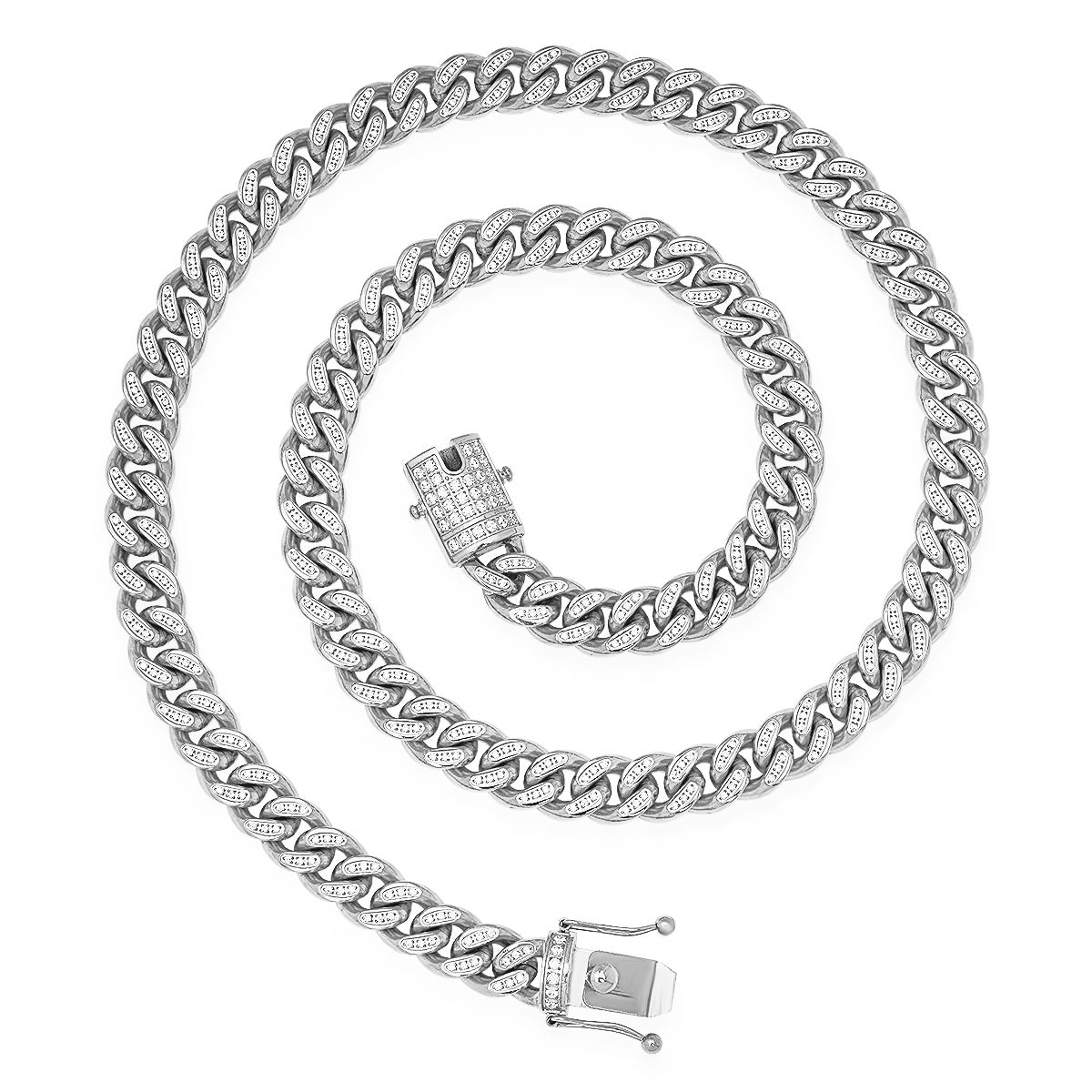 SteelTime XL Cuban Link Super Deluxe Iced Out Lock Necklace