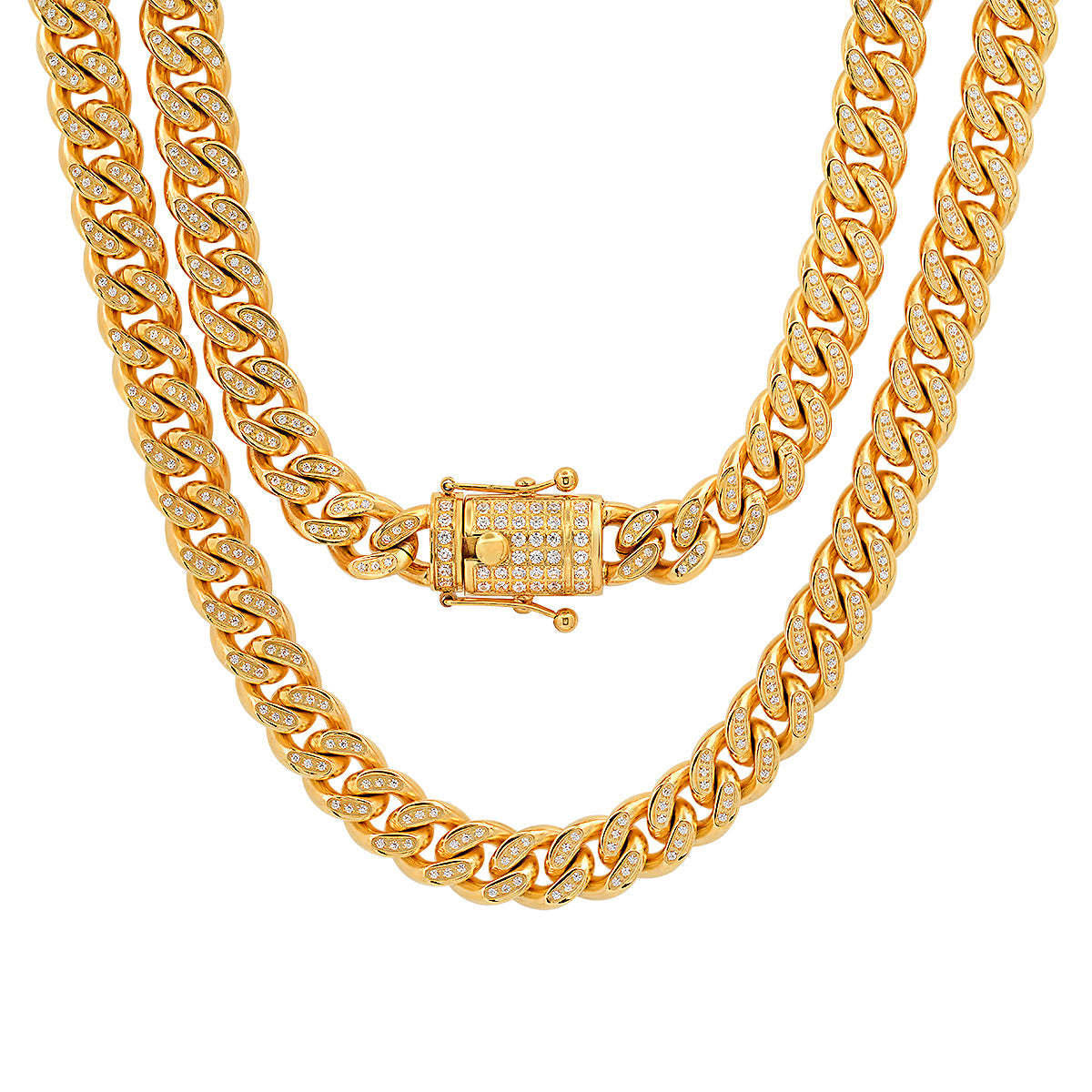 SteelTime XL Cuban Link Super Deluxe Iced Out Lock Necklace