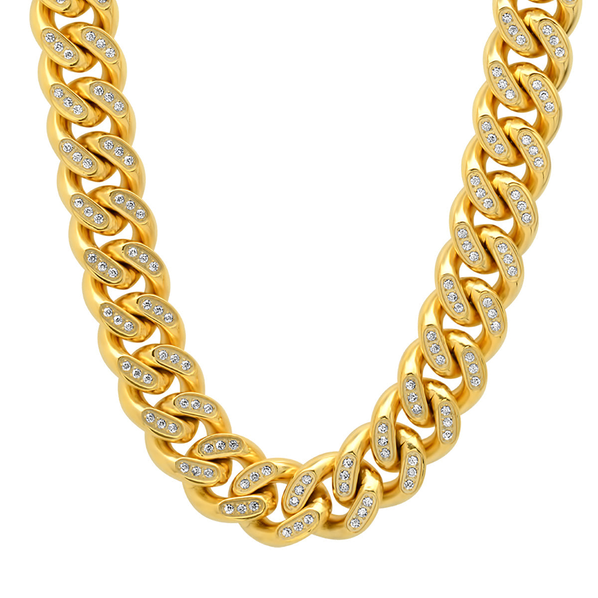 SteelTime XL Cuban Link Super Deluxe Iced Out Lock Necklace