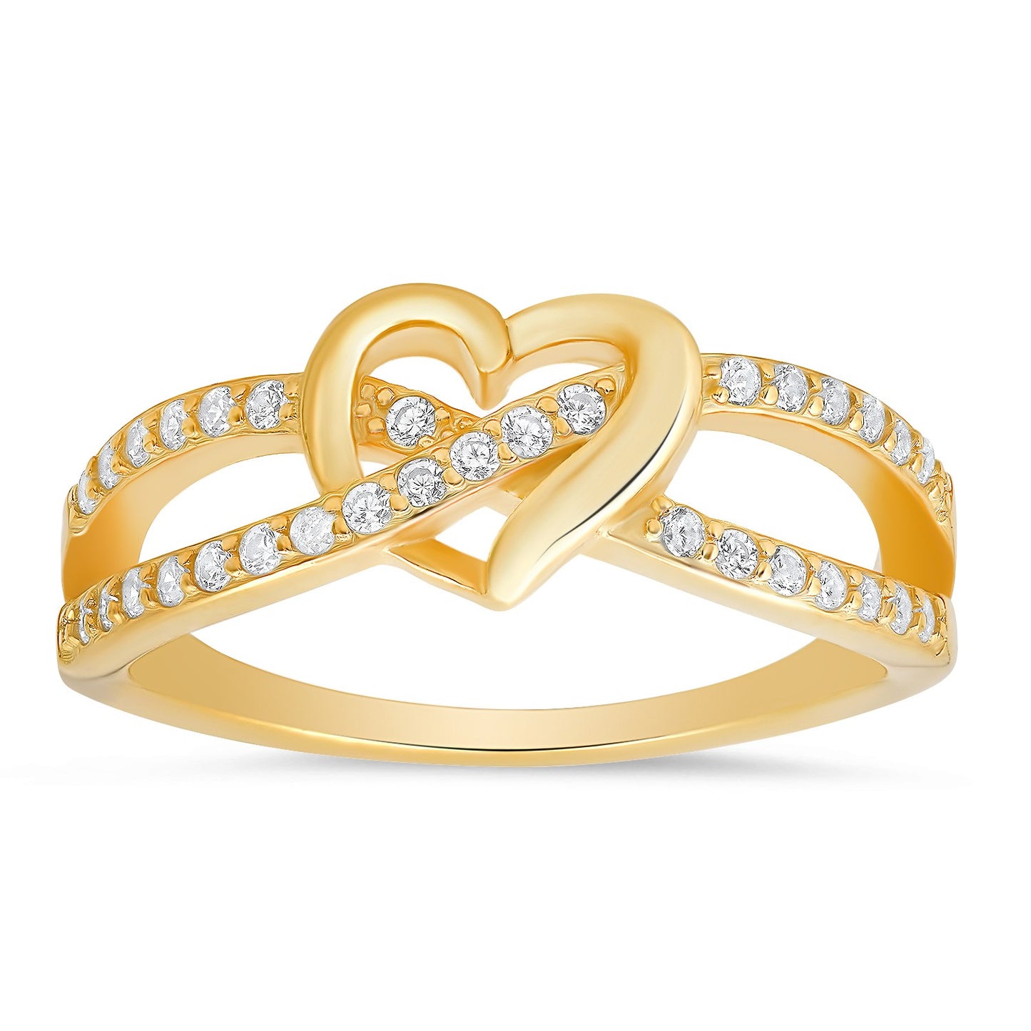 Sterling Silver Heart CZ Ring - Ruumur