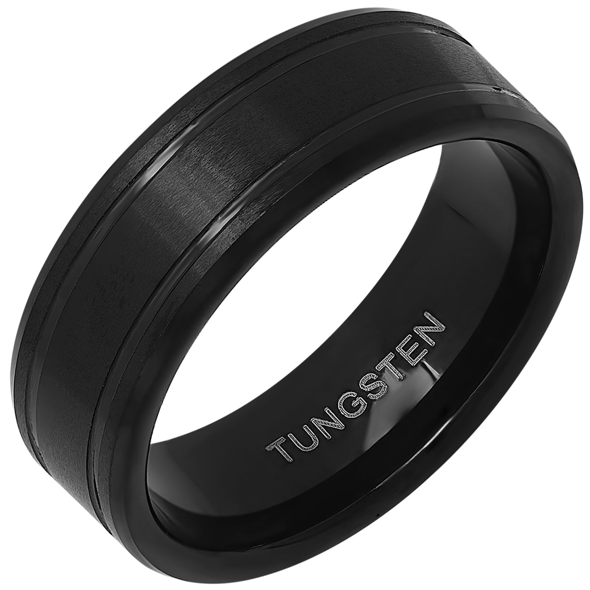 SteelTime Black Ion Plated Tungsten Ring Band