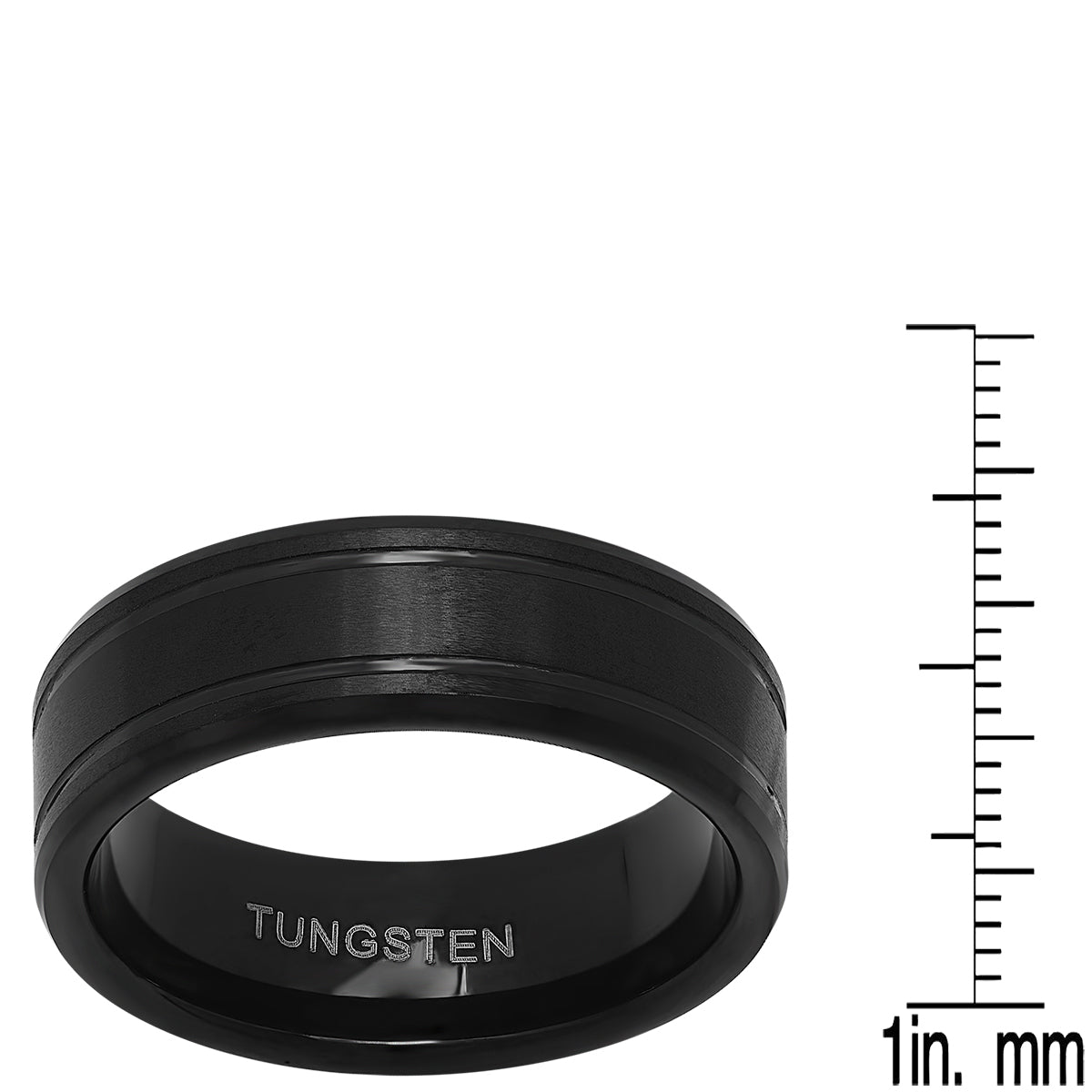 SteelTime Black Ion Plated Tungsten Ring Band