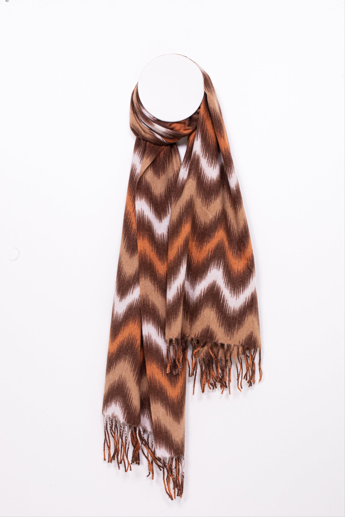 di firenze Soft Feel Zig Zag Print Pashmina Scarf