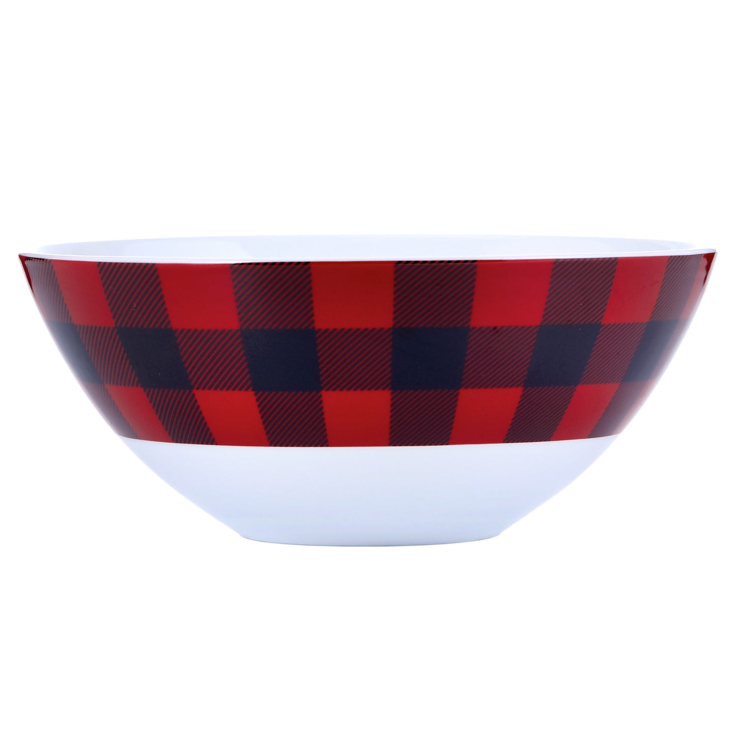 Safdie & Co. Dinnerset 16PC Buffalo Plaid Red/Black