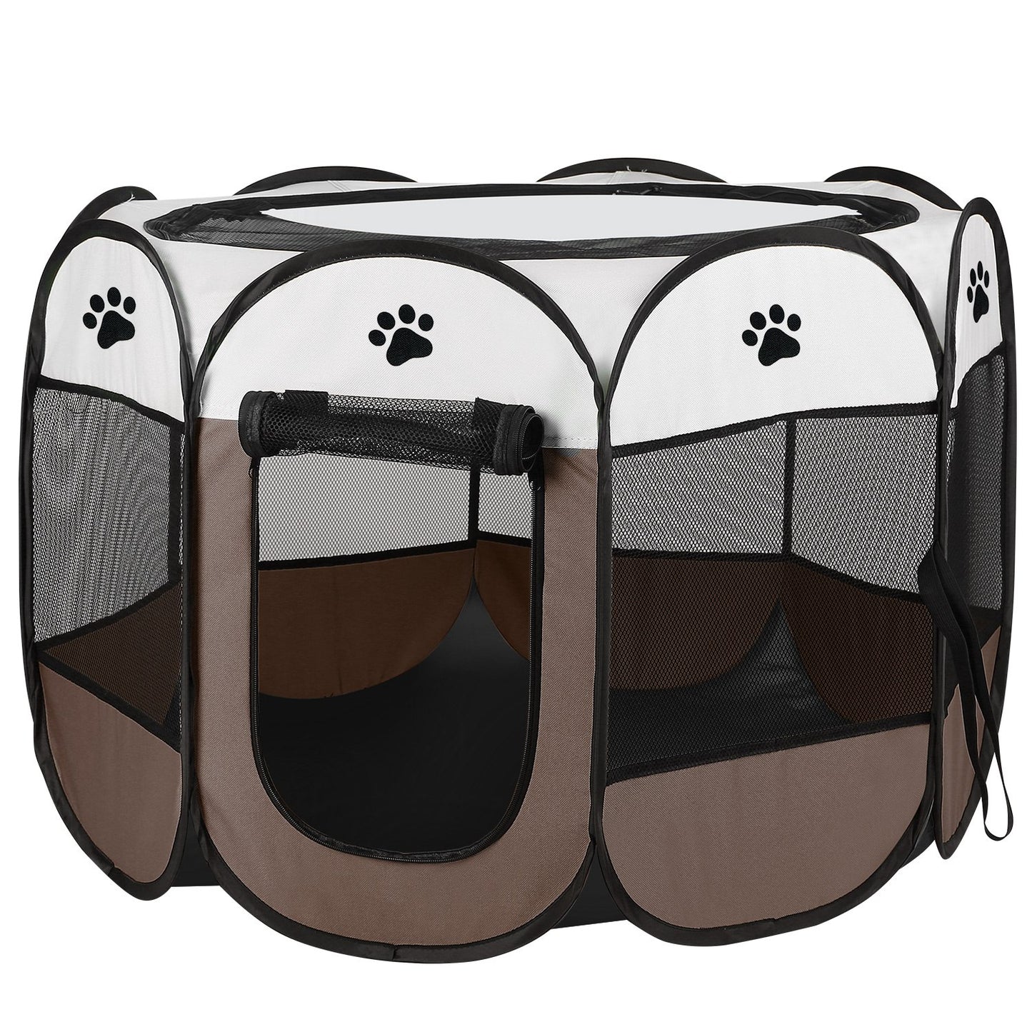 title:Fresh Fab Finds Portable Foldable Pet Tent Exercise Pen Kennel Removable Zipper Top and Bottom Water Resistant Indoor Outdoor Use For Dogs Cats Other Pets;color:Coffee