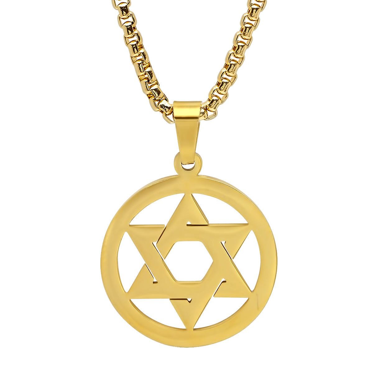 SteelTime Women's Stainless Steel Star Of David Pendant