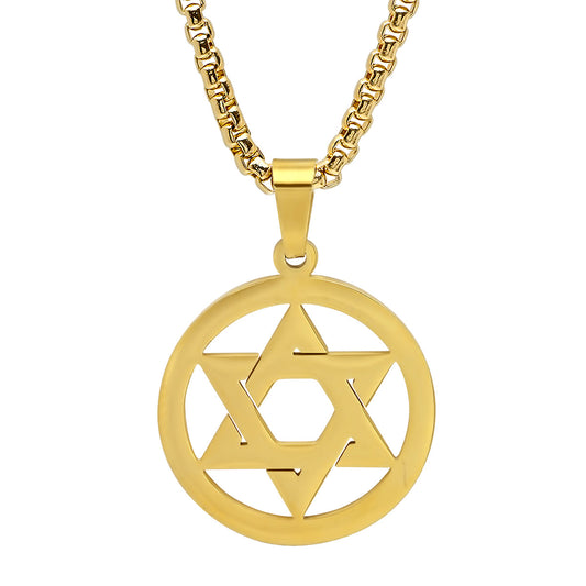 SteelTime Women's Stainless Steel Star Of David Pendant