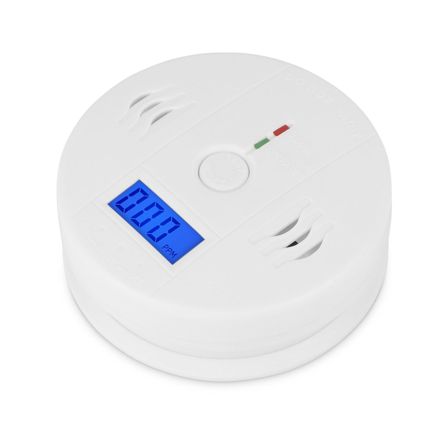 title:Battery Operated CO Carbon Monoxide Sensor Alarm;color:White