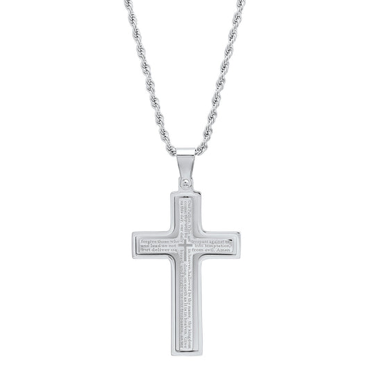 Lords Prayer Spinner Cross Pendant - Ruumur