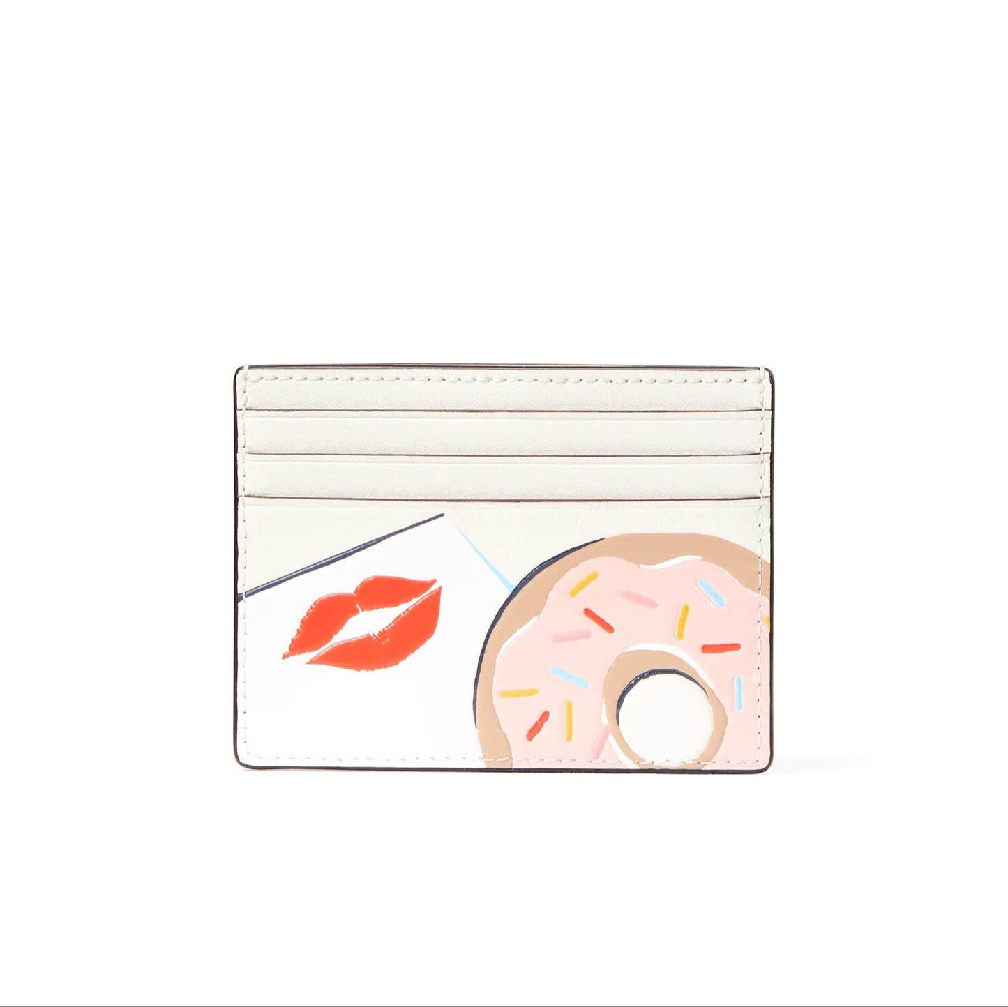 Kate Spade Coffee Break Donut Smooth Leather Small Slim Card Holder