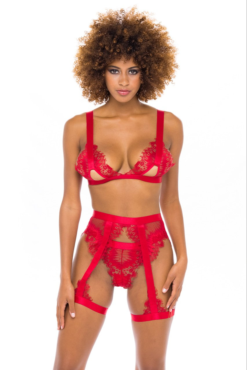 title:JANET 3PC BRA SET;color:RED