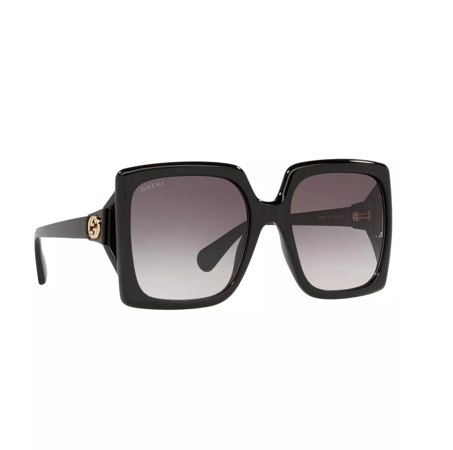 Gucci Oversized Square Sunglasses Black/Grey Gradient 60mm