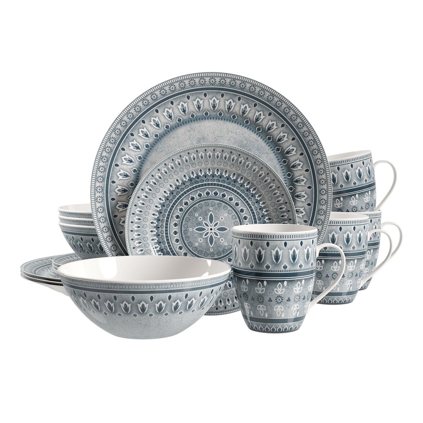 Safdie & Co. Luxury Premium Porcelain Dinnerset 16 Piece Set Santa Fe