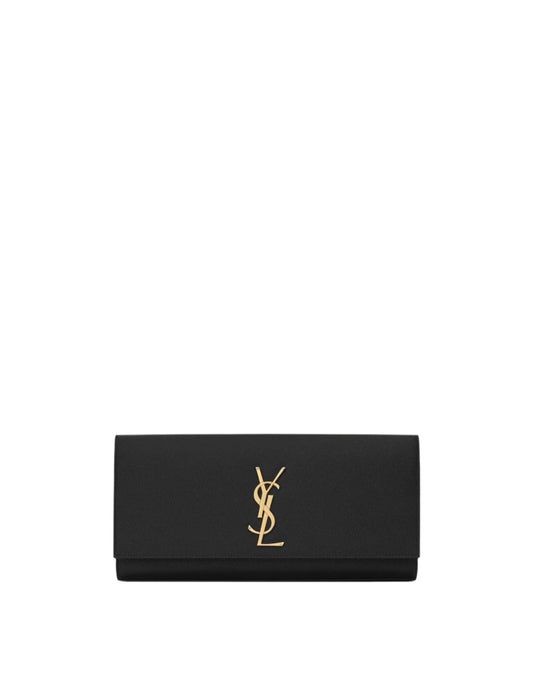 Saint Laurent Kate Clutch In Grain De Poudre Embossed Leather - Gold