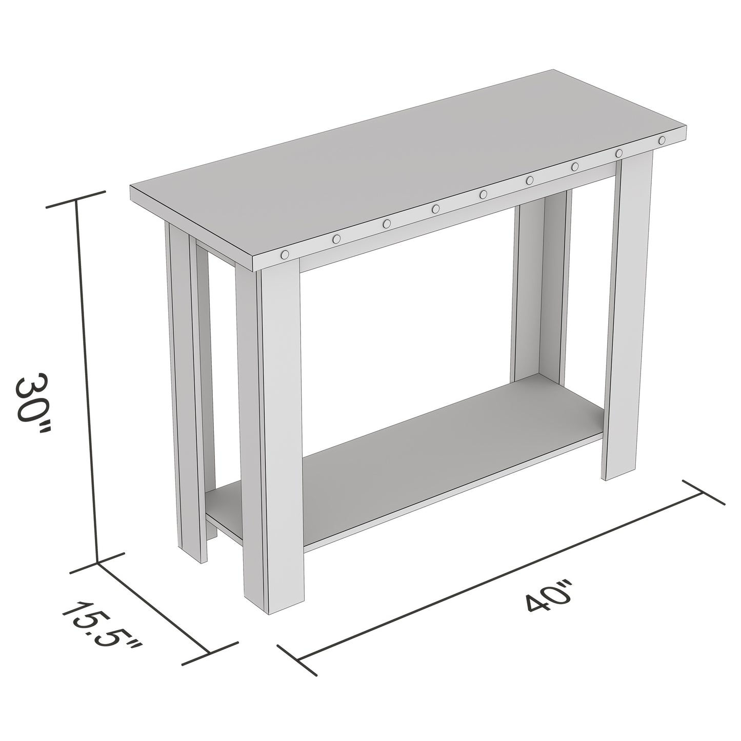 Safdie & Co. Console Table 39L Brown Reclaimed Wood 1 Shelf