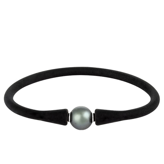 title:Splendid Pearls Tahitian Pearl Bracelet In Stainless Steel;color:Black