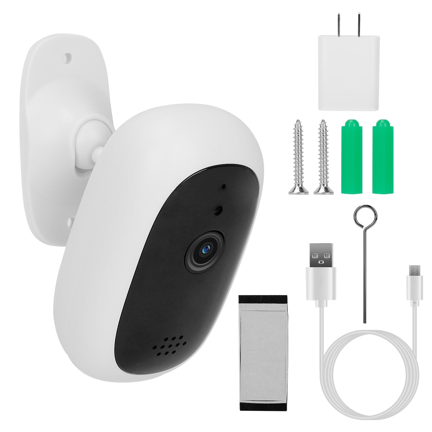 title:Fresh Fab Finds 1080P WiFi IP Camera Motion Detection IR Night Vision Camcorder Indoor Security Surveillance Camera App Cloud Available for Baby Elder;color:White