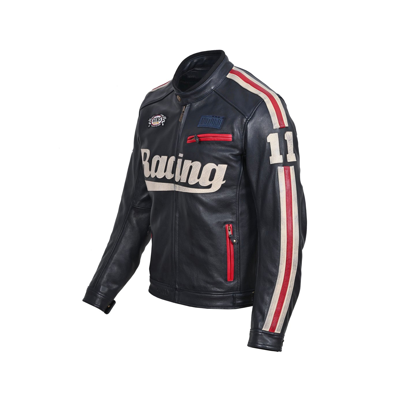 GUNSWEAR RACING CE MOTO BIKER JACKET NAVY