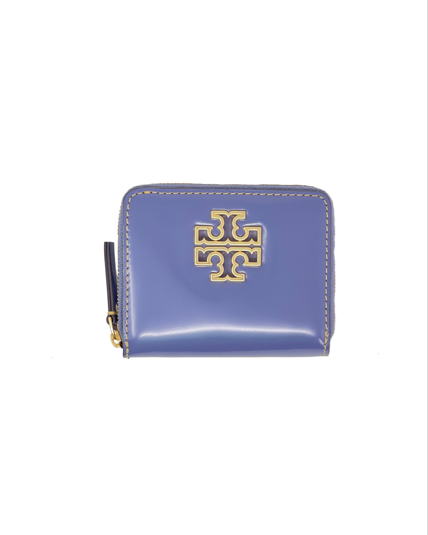 title:Tory Burch Dark Lotus Britten Smooth Bifold Wallet;color:Dark Lotus