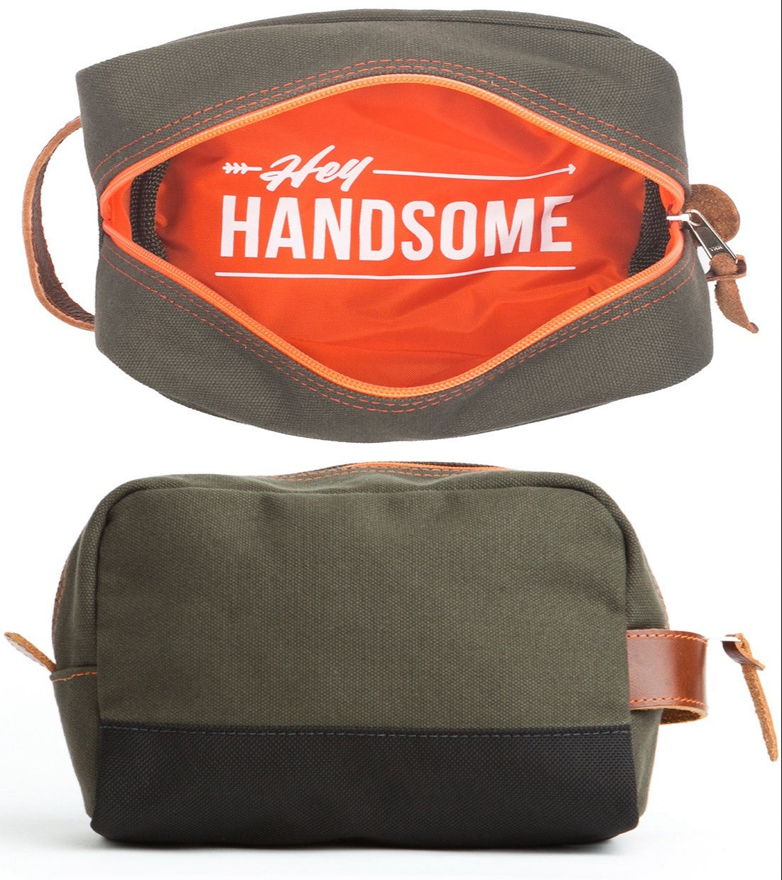 title:Boarding Pass Hello Handsome Dopp Kit Toiletry Pouch;color:Army Green