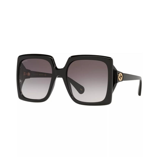 Gucci Oversized Square Sunglasses Black/Grey Gradient 60mm