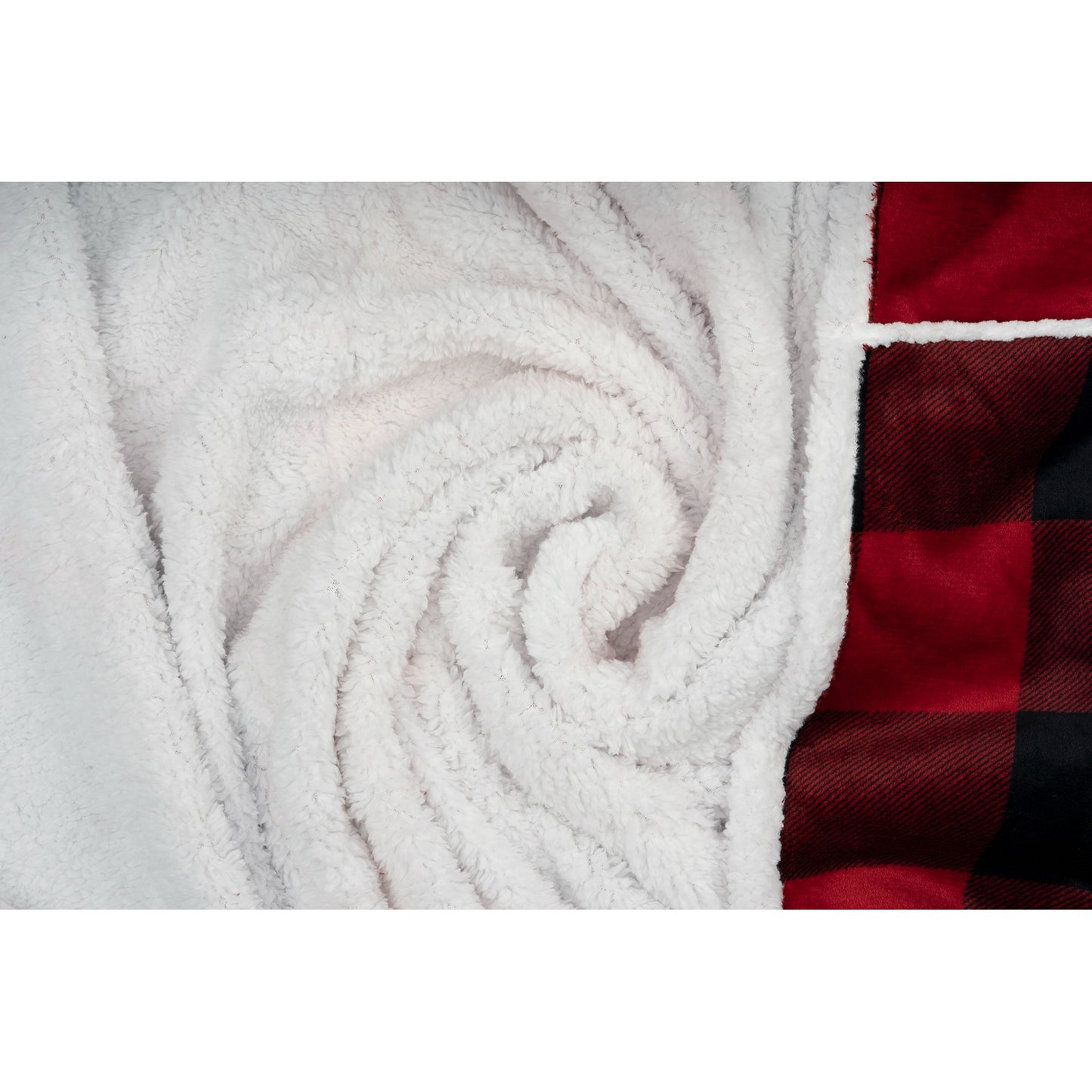 Hooded Throw Printed Flannel Red Buffalo Plaid