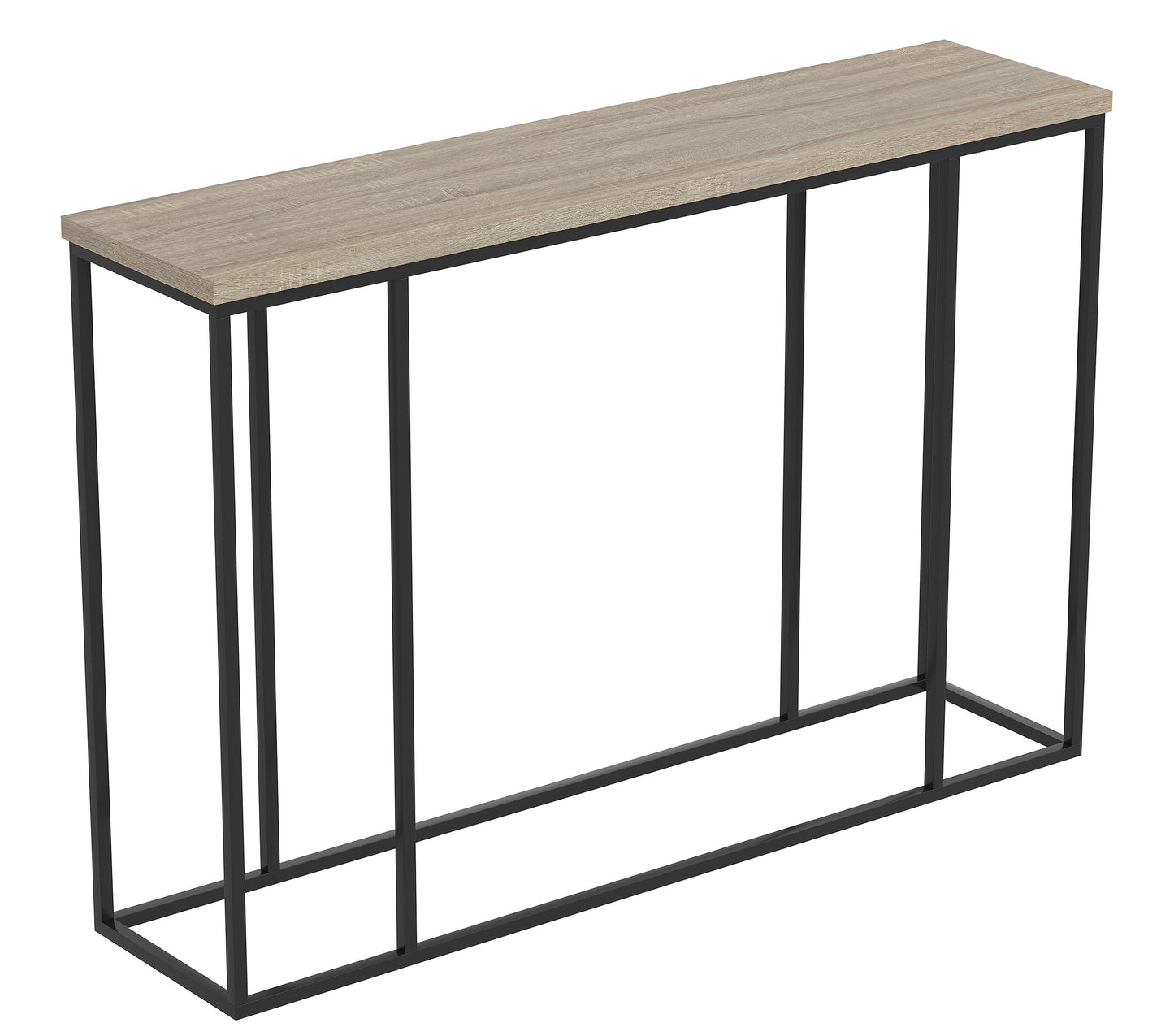 Safdie & Co. Console Table 47" Dark Taupe Black Metal, Entryway or Sofa Table for Living Room