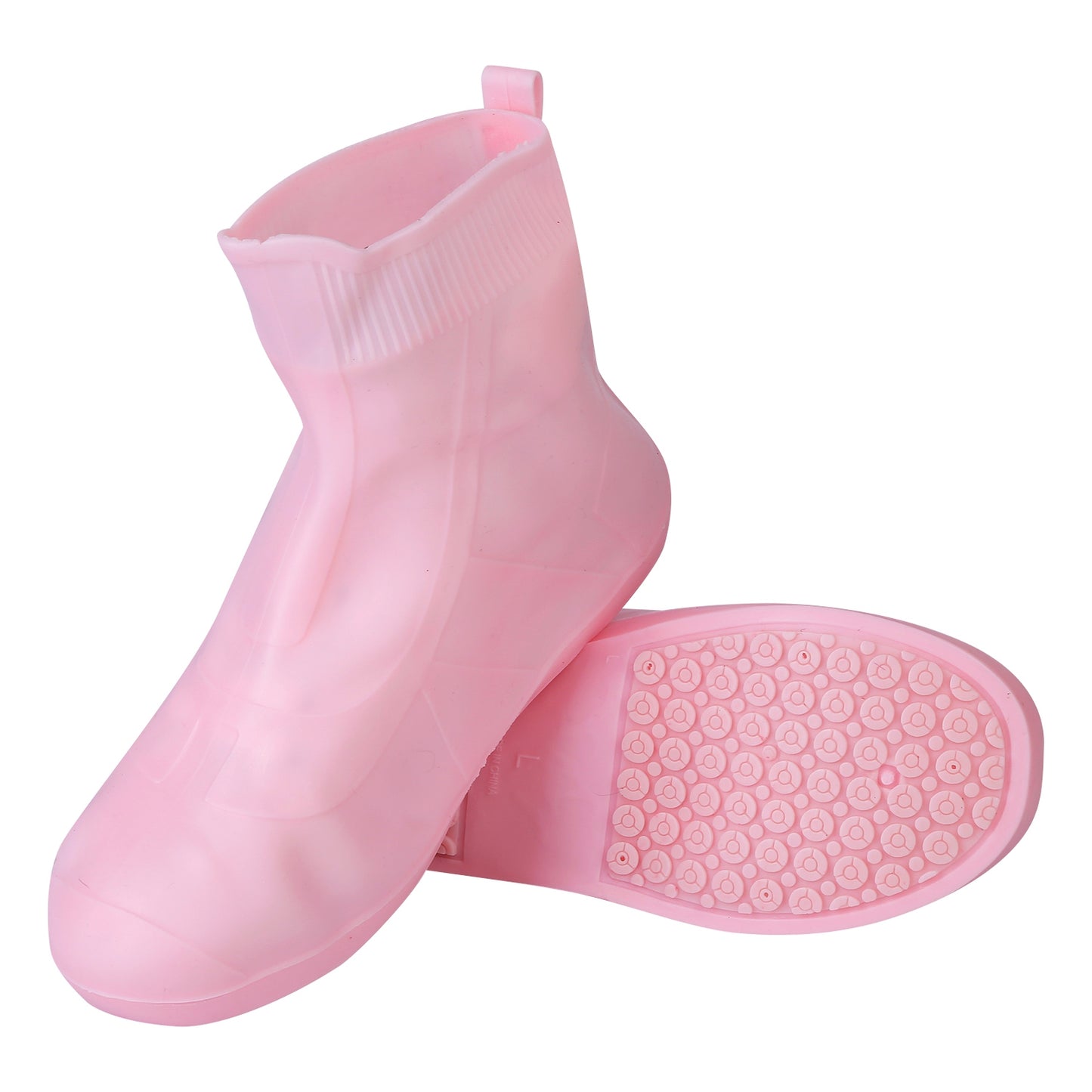 title:Waterproof Shoe Covers Reusable Not-Slip Rain Shoe Covers Protectors Foldable TPE Rubber Shoe Protectors For Men Women Kids;color:Pink