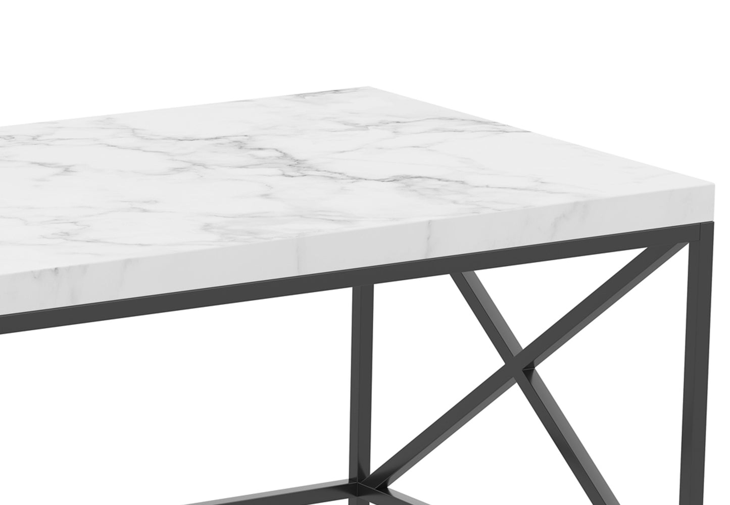 Safdie & Co. Coffee Table 44L Marble Black Metal